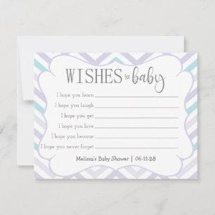Carte Pastel Lavender et Aqua Zig Zag Bébé Voeux