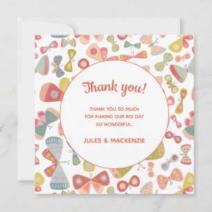 Carte Pastel moderne Motif papillon graphique Merci