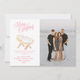 Carte Pastel Nativity | Baby Jesus in a Manger