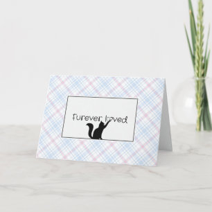 Carte Pastel Plaid Kitty Animaux de Compagnie Perdre Sym