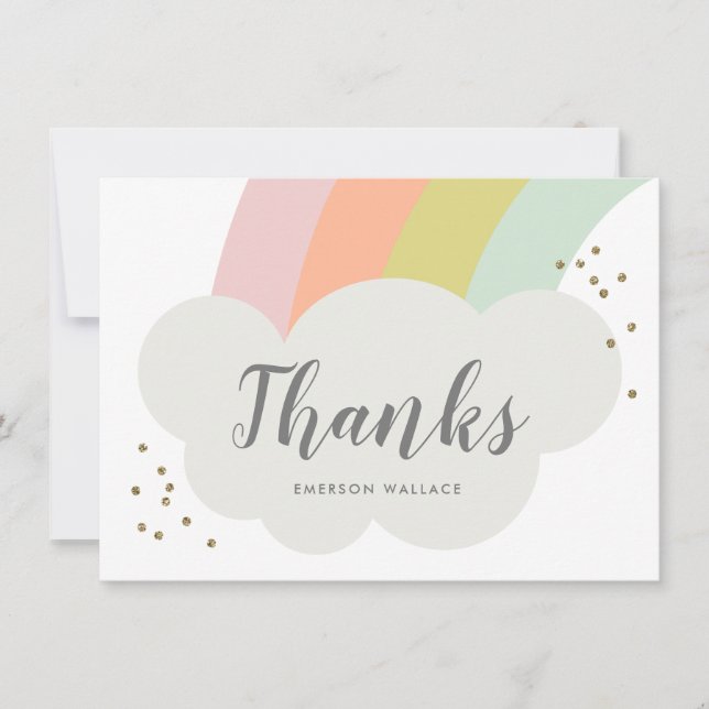 Carte Pastel Rainbow Cloud Anniversaire de enfant Merci (Devant)