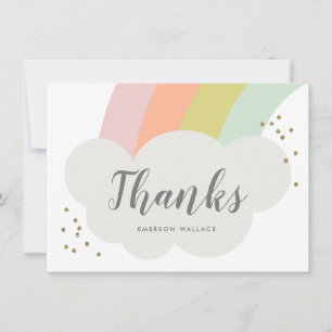 Carte Pastel Rainbow Cloud Anniversaire de enfant Merci