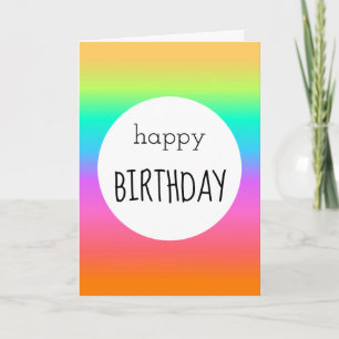 Carte Pastel Rainbow Gradient Joyeux anniversaire