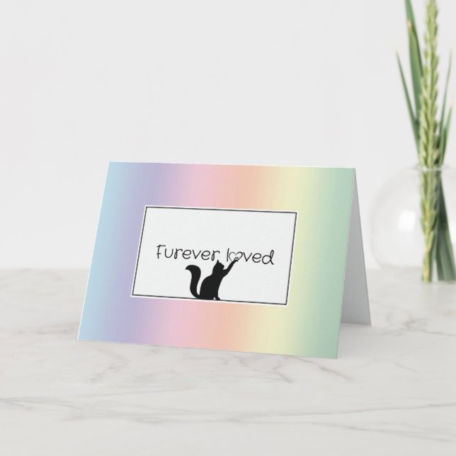 Carte Pastel Rainbow Kitty Animal perte de sympathie (Devant)