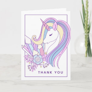 Carte Pastel Rainbow Unicorn MERCI