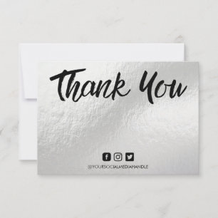 Carte Pastel Silver Merci de soie Média Insertion