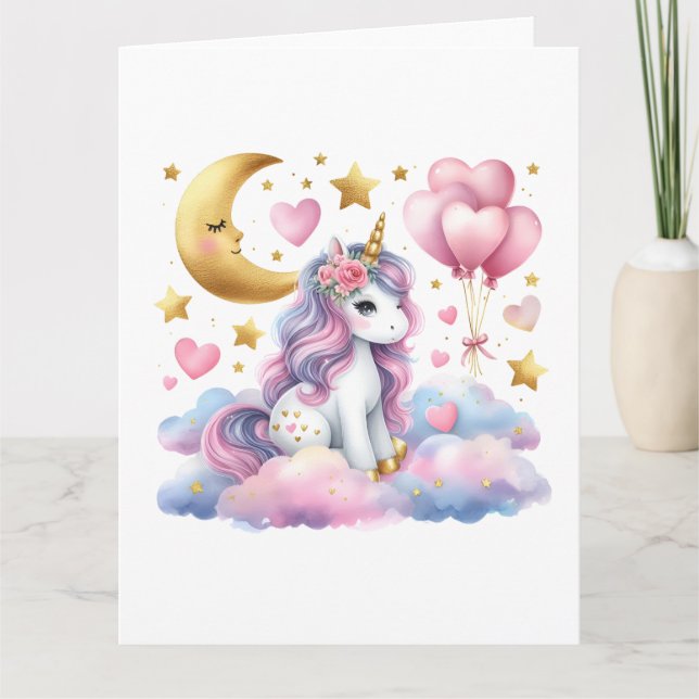 Carte Pastel Unicorn (Devant)