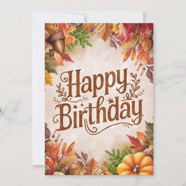 Carte Pastel Whimsical Woods Automne Automne Happy Anniv (Devant)