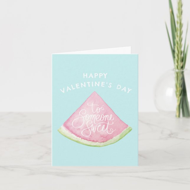 Carte Pastèque mignonne Quelqu'un de doux Saint-Valentin (Devant)