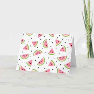 Carte Pastèque rose, Graines de pastèque, Motif d'été