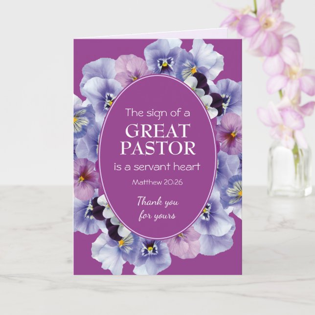 Carte PASTEUR APPRÉCIATION Serviteur Coeur | MERCI (Orchidée)