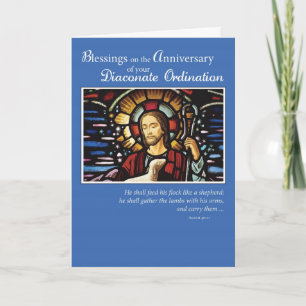 Carte Pasteur de l'anniversaire de l'ordination diaconiq