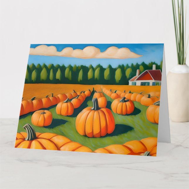 Carte patch citrouille avec maison (Devant)