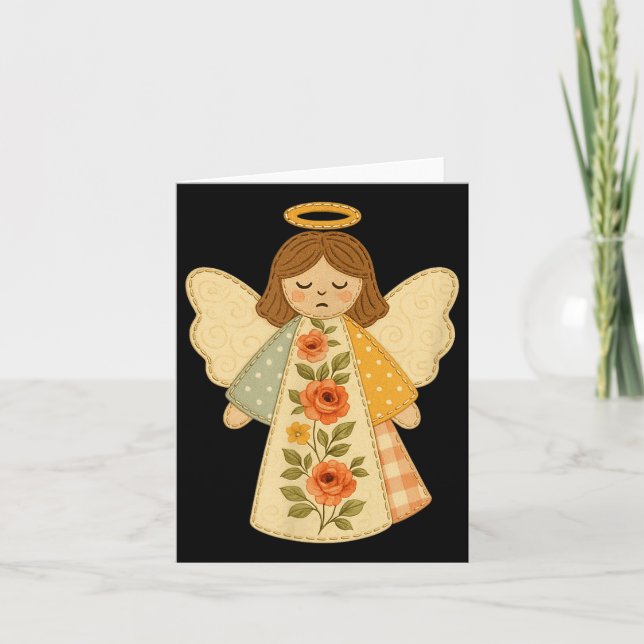 Carte Patchwork Angel Cozy Christmas &amp; Christian Des (Devant)