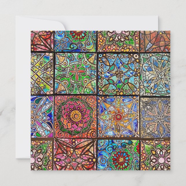 Carte Patchwork Mandala en verre tendu (Devant)
