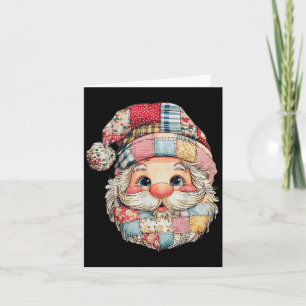 Carte Patchwork Santa Claus Rétro Noël Funny Mens W