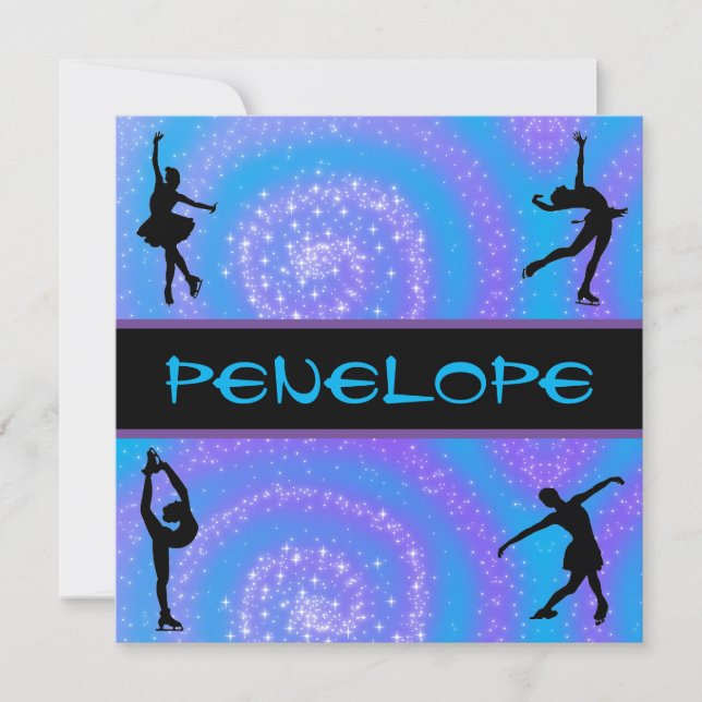 Carte Patinage artistique pour filles Personnalisé (Devant)