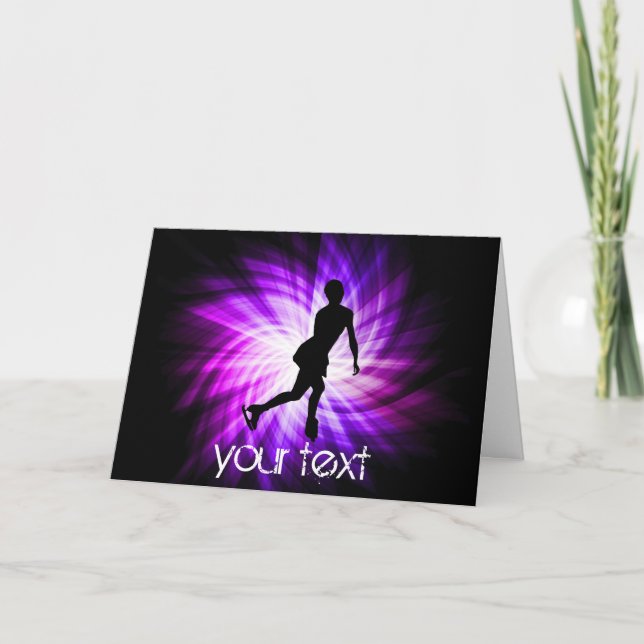 Carte Patinage artistique pourpre (Devant)