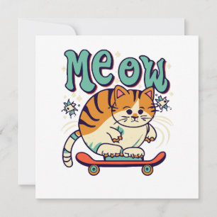 Carte Patinage de chat Miaou