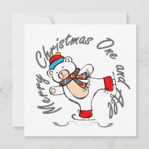 Carte Patinage sur glace Ours polaire Noël
