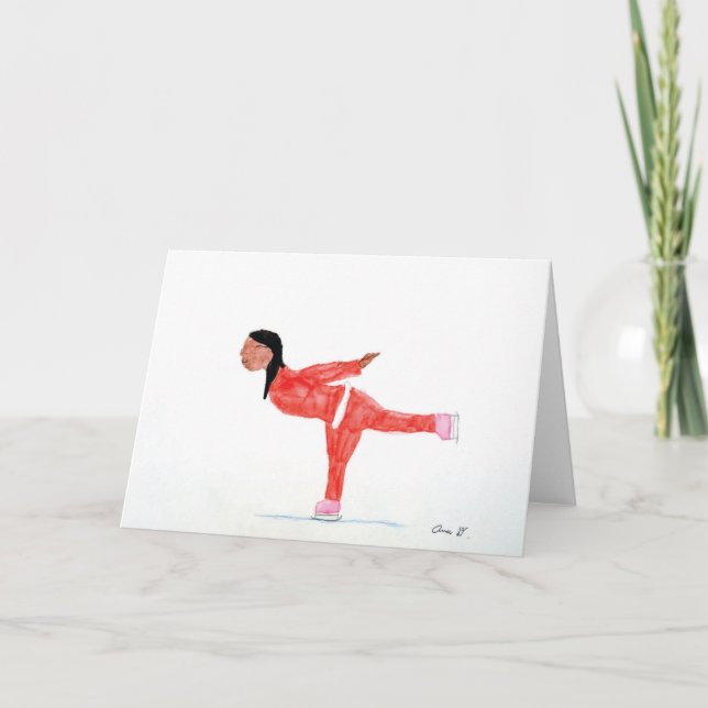 Carte Patineur de glace de vacances (Devant)