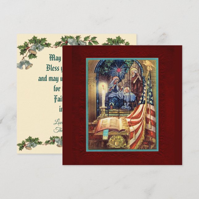 Carte Patriotic Christian American Christmas (Devant / Derrière)