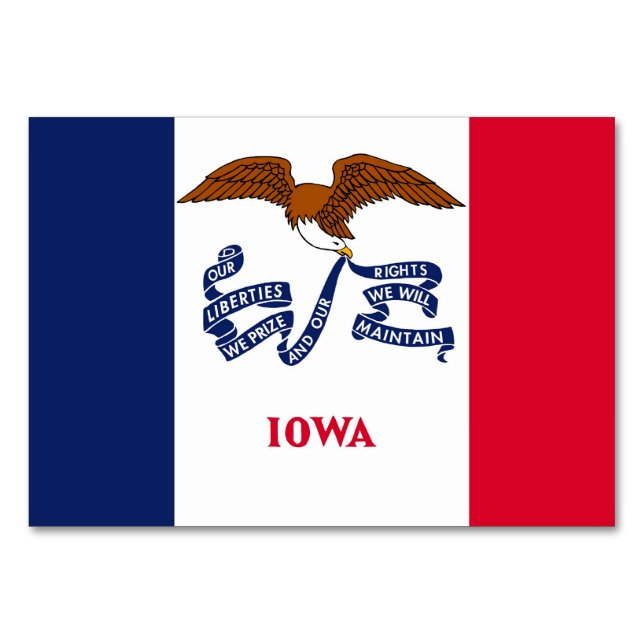 Carte patriotique avec Drapeau de l'Iowa (Devant)