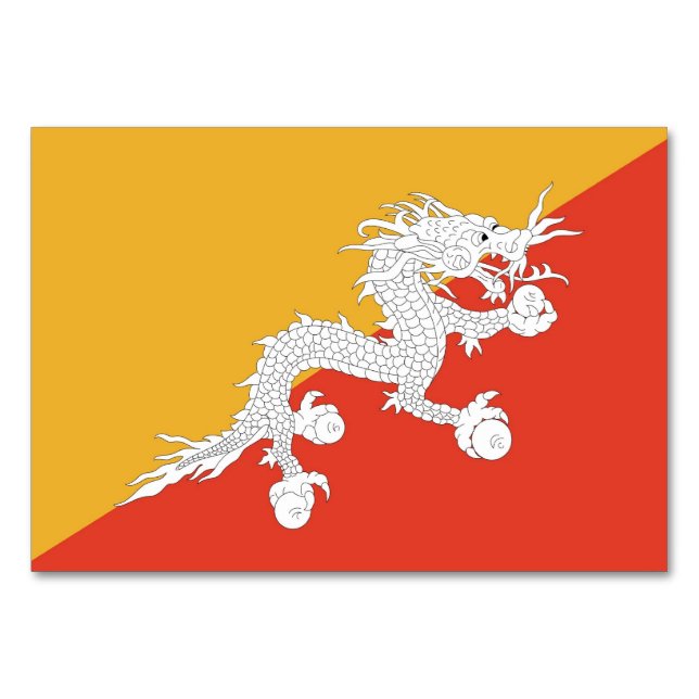 Carte patriotique avec Drapeau du Bhoutan (Dos)