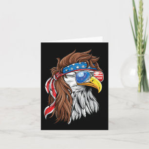 Carte Patriotique Bald Eagle Mullet États-Unis Drapeau a