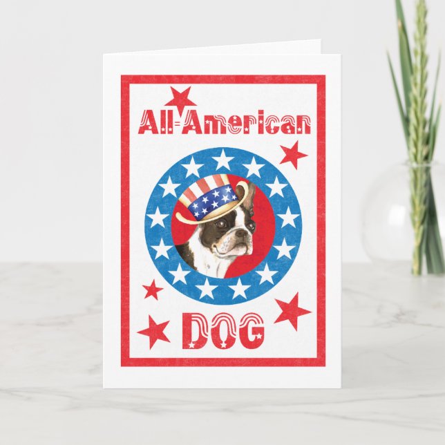 Carte Patriotique Boston Terrier (Devant)