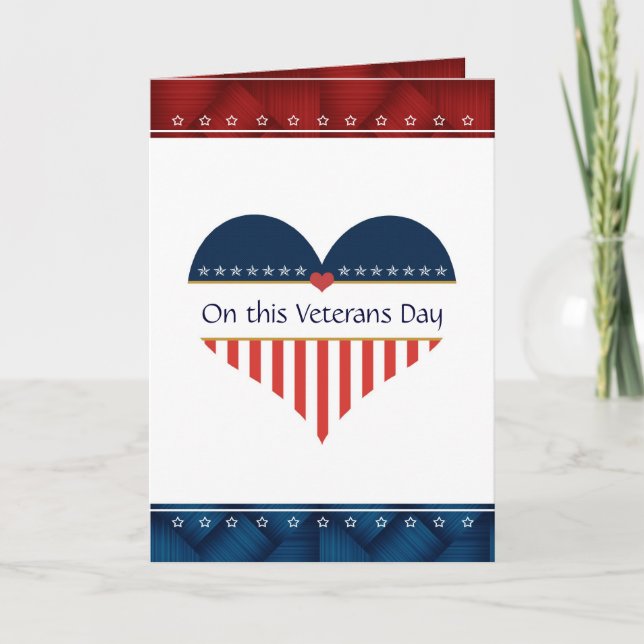 Carte Patriotique Coeur Anciens Combattants de jour Salu (Devant)