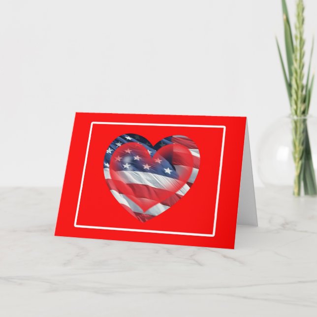 Carte patriotique de deux coeurs (Devant)