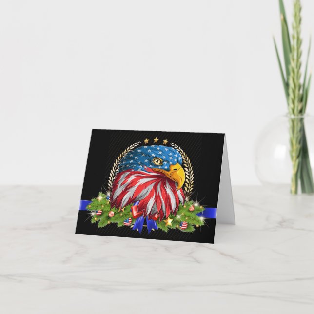Carte Patriotique Noël American Eagle Note (Devant)