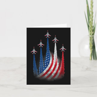 Carte Patriotique Rouge Bleu Bleu Usa Drapeau Jets 4e