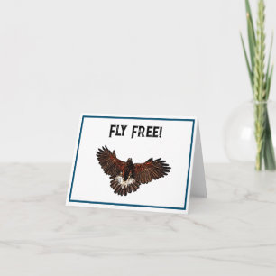 Carte Patriotique USA Eagle Hawk Vol Free Nature Art