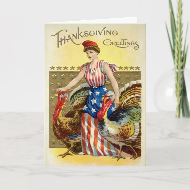 Carte Patriotique Victorienne Thanksgiving (Devant)