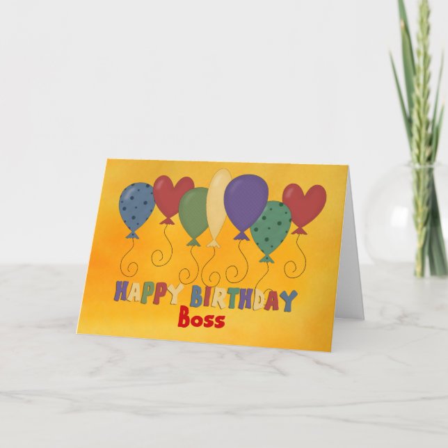 Carte Patron de joyeux anniversaire, coloré (Devant)