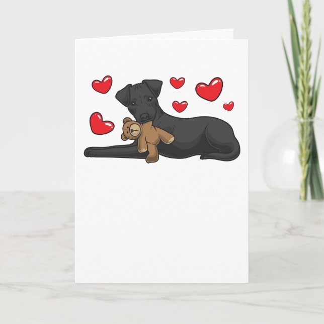 Carte Patterdale Terrier Chien Avec Animal Stuffé (Devant)