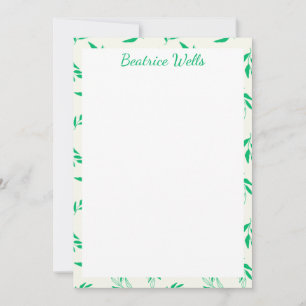 Carte Pattern de Botanical Green Floral Plant Leaves
