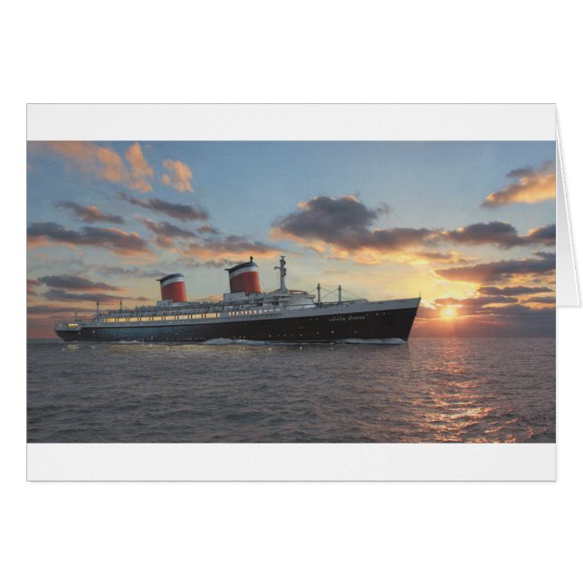 Carte Paul McGehee "SS "United States" en mer" (Devant Horizontal)