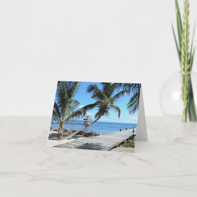 Carte Paumes et pilier à Belize (Devant)