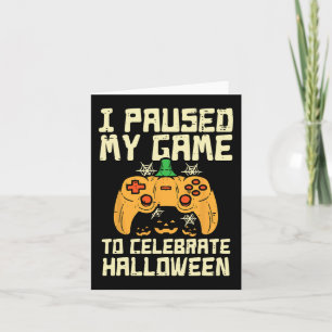 Carte Pause Mon Jeu Jeu Halloween Joueur Costume de jeu 