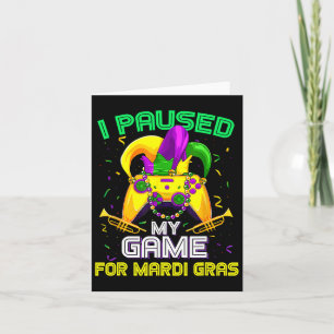 Carte Pause Mon Jeu Pour Mardi Gras Jeu Vidéo Mardi Gra