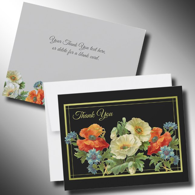 Carte Pavot et Merci de fleurs de Cornouailles (Créateur téléchargé)