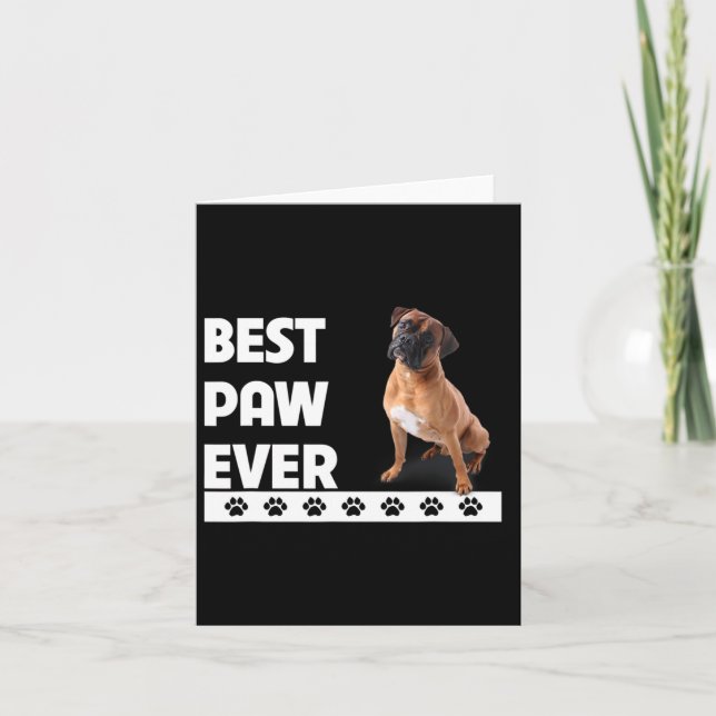 Carte Paw Ever Boxer Bulldog Papa Fêtes des pères Amoure (Devant)