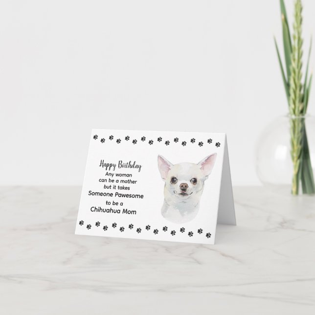 Carte Pawesome Meilleur Chihuahua Chien Maman Joyeux Ann (Devant)