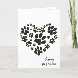 Carte Pawprint Heart for Pet Loss