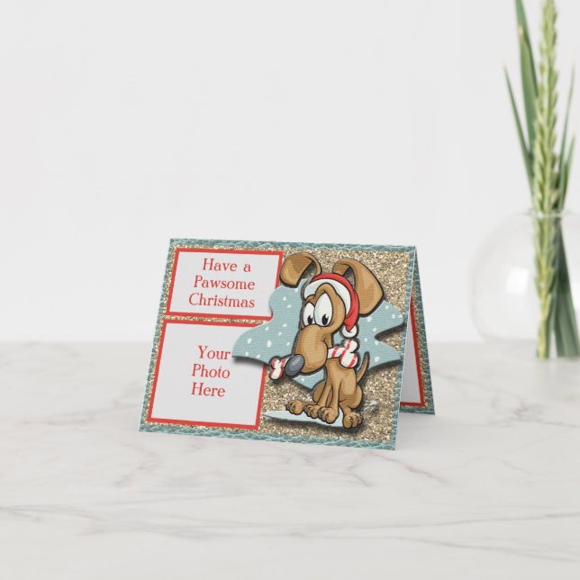 Carte Pawsome Chien de vacances demi-carte de pliage (Devant)