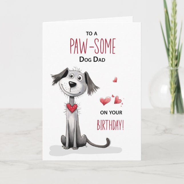 Carte Pawsome Chien Papa Whimsday Anniversaire De Animal (Devant)