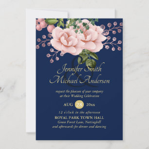 Carte Pays Bleu rose rose rose Roses Mariage Ampersand